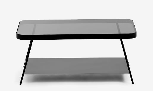 Mesa de centro Alexa cristal gris ahumado 90x45cm
