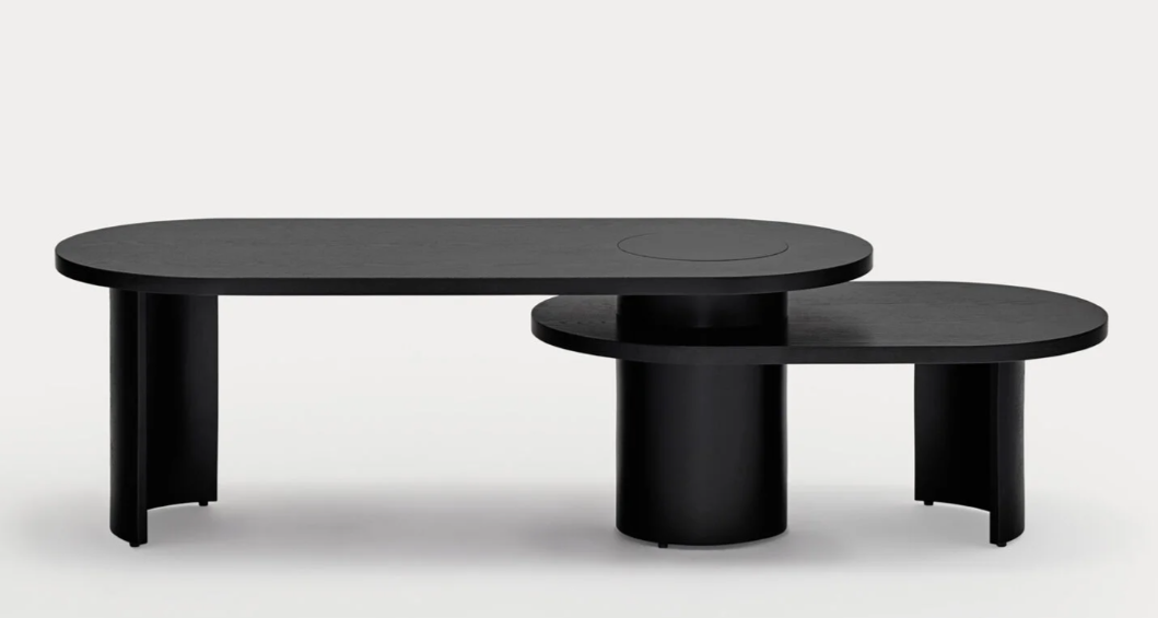 Nori mesa de centro fresno negro 120/85 cm