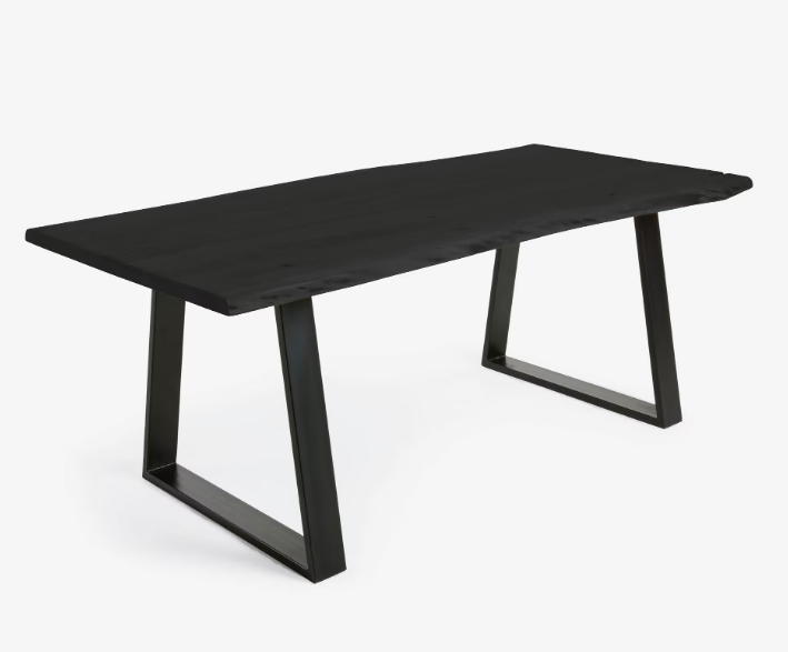 Mesa de comedor wave madera acacia negro metal 200x95cm