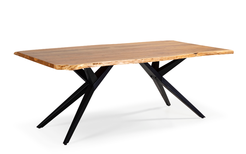 Mesa de comedor Mudri madera acacia natural metal 200x100cm