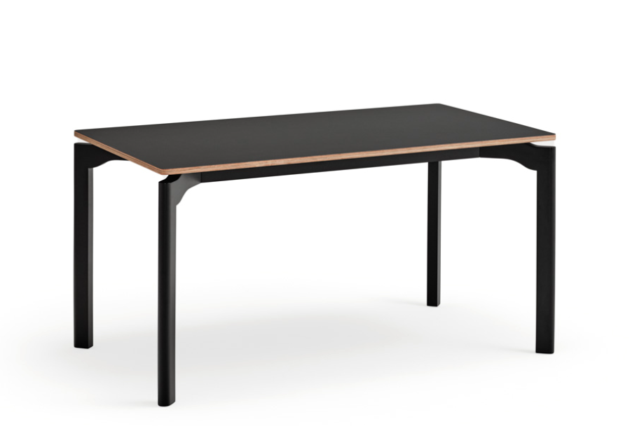 Nicola mesa de diseño haya contrachapado negro 140 cm