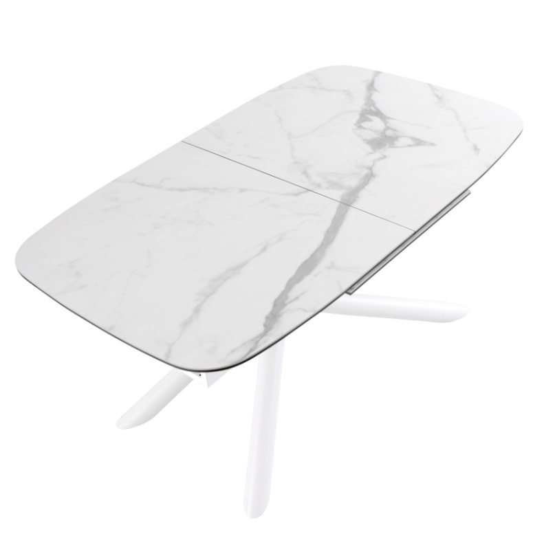 Mesa extensible Ness mármol blanco 180 cm