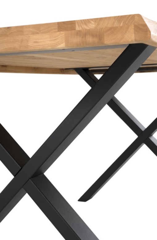 Mesa de comedor Corine madera de roble negro 140 cm