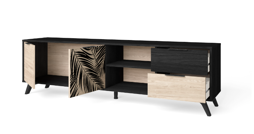Mueble TV Palmera en madera claro 180x40cm