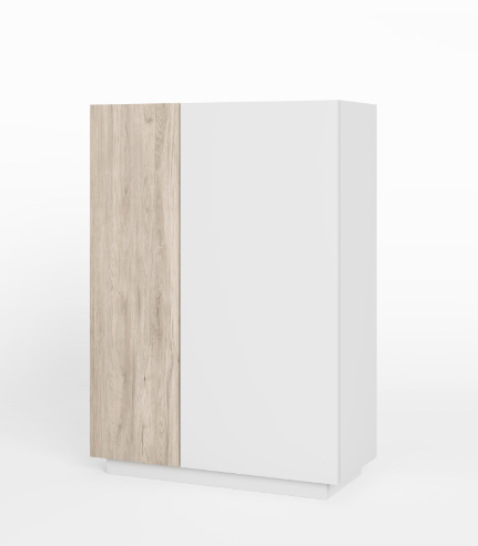 Mueble auxiliar Udine en color blanco y sahara 90x126cm