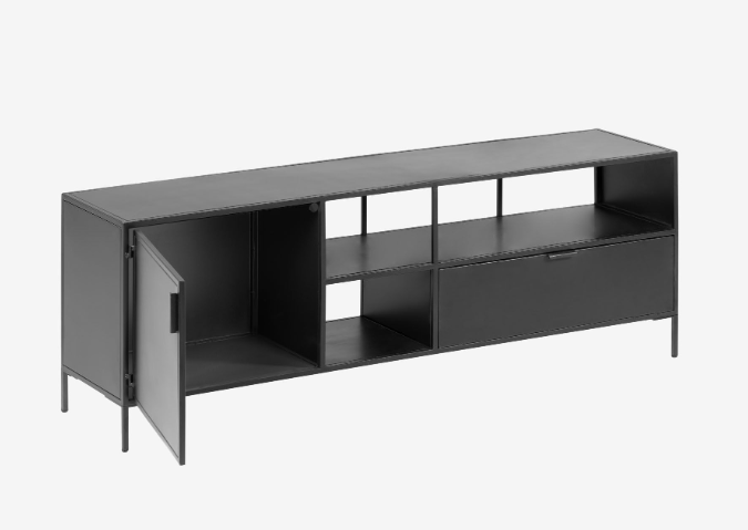 Mueble TV Oscar acero negro 150x50cm