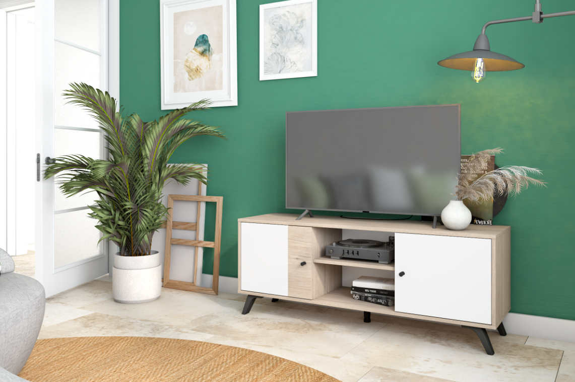 Mueble TV Sahara en color blanco mate 136x40cm