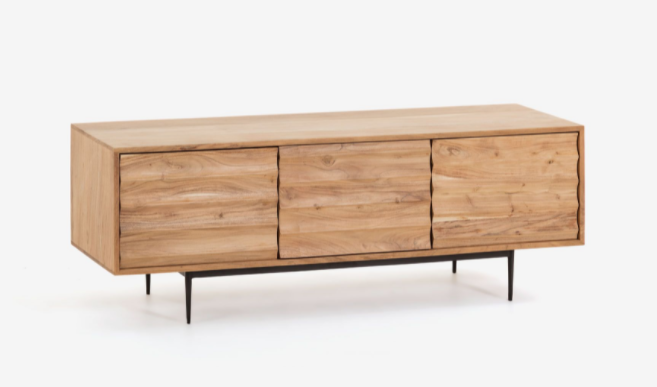 Mueble TV Ksenia madera maciza de acacia 147x50cm