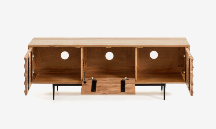 Mueble TV Ksenia madera maciza de acacia 147x50cm