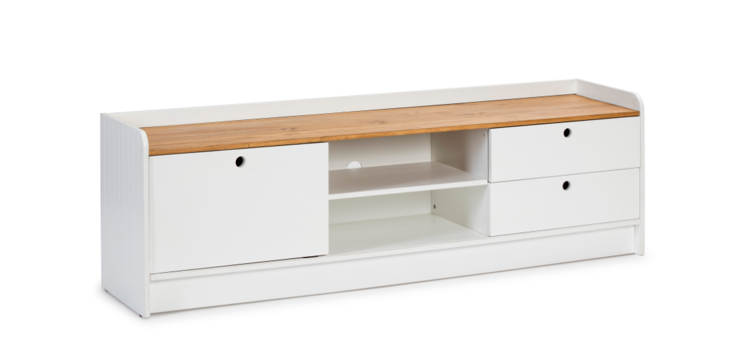 Mueble TV Monte madera de pino blanco 160 cm