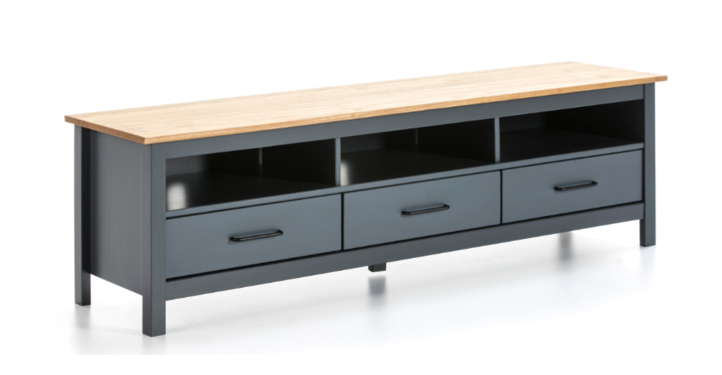 Mueble TV Onyx madera de pino gris antracita 158x40 cm