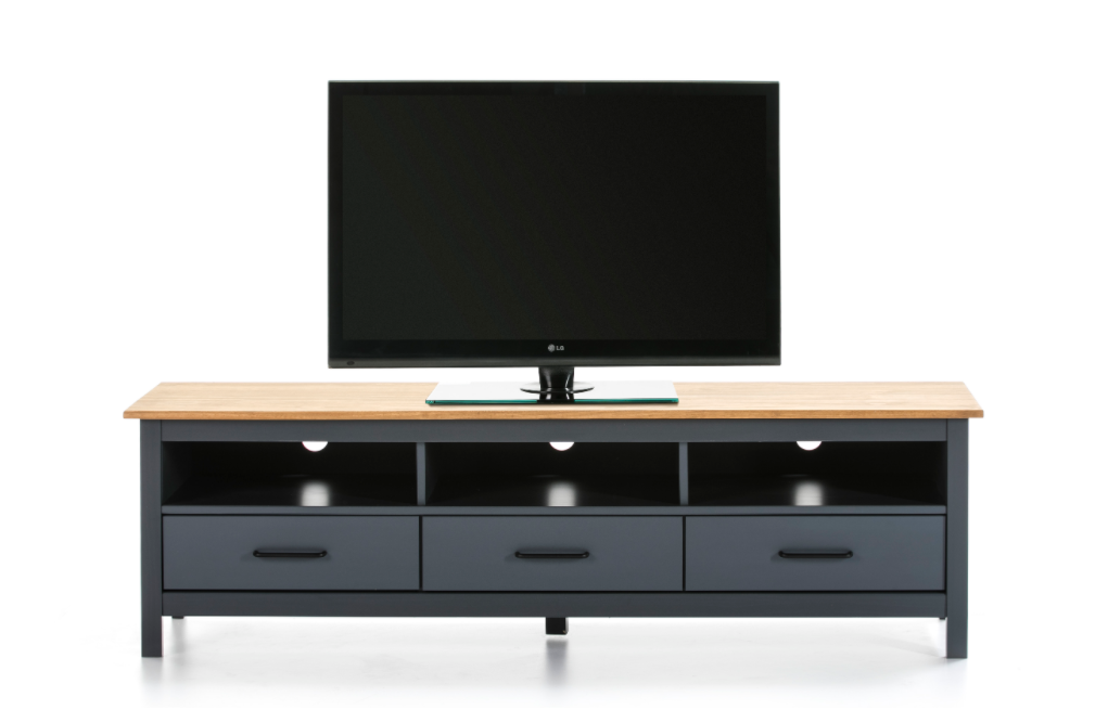 Mueble TV Onyx madera de pino gris antracita 158x40 cm