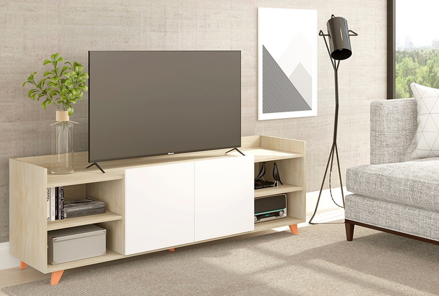 Mueble Tv blanco roble oslo 180 cm