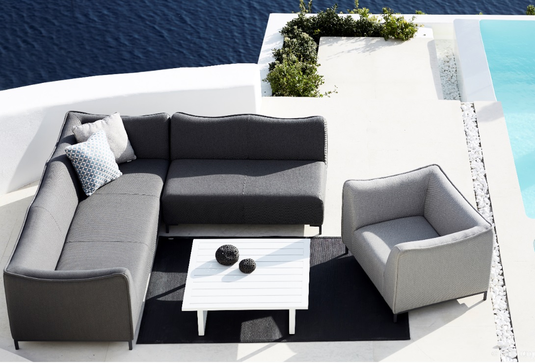 Naxos Sofa 3 plazas terraza lounge tapizado gris