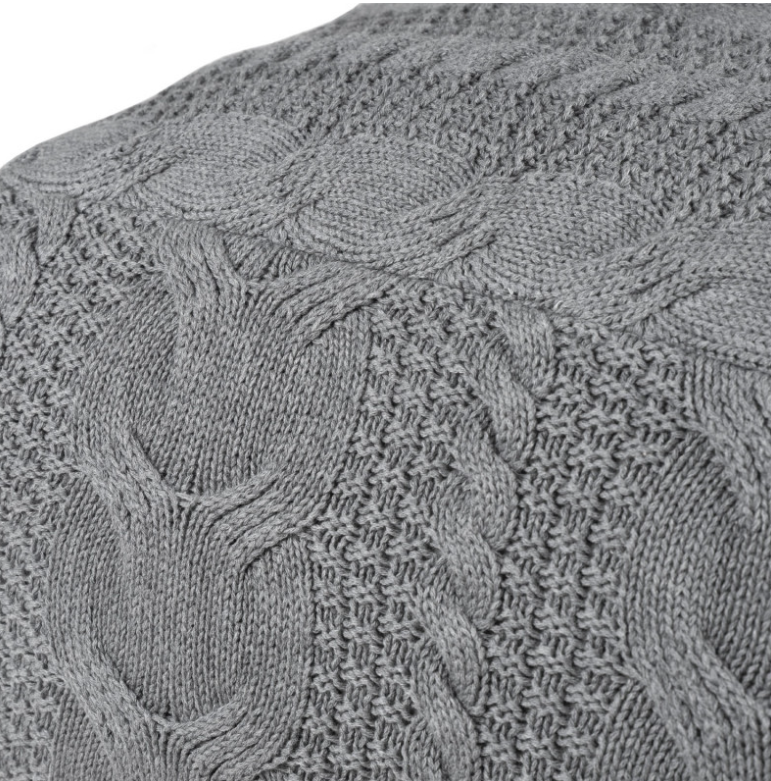 Puff Braid en algodón en color gris