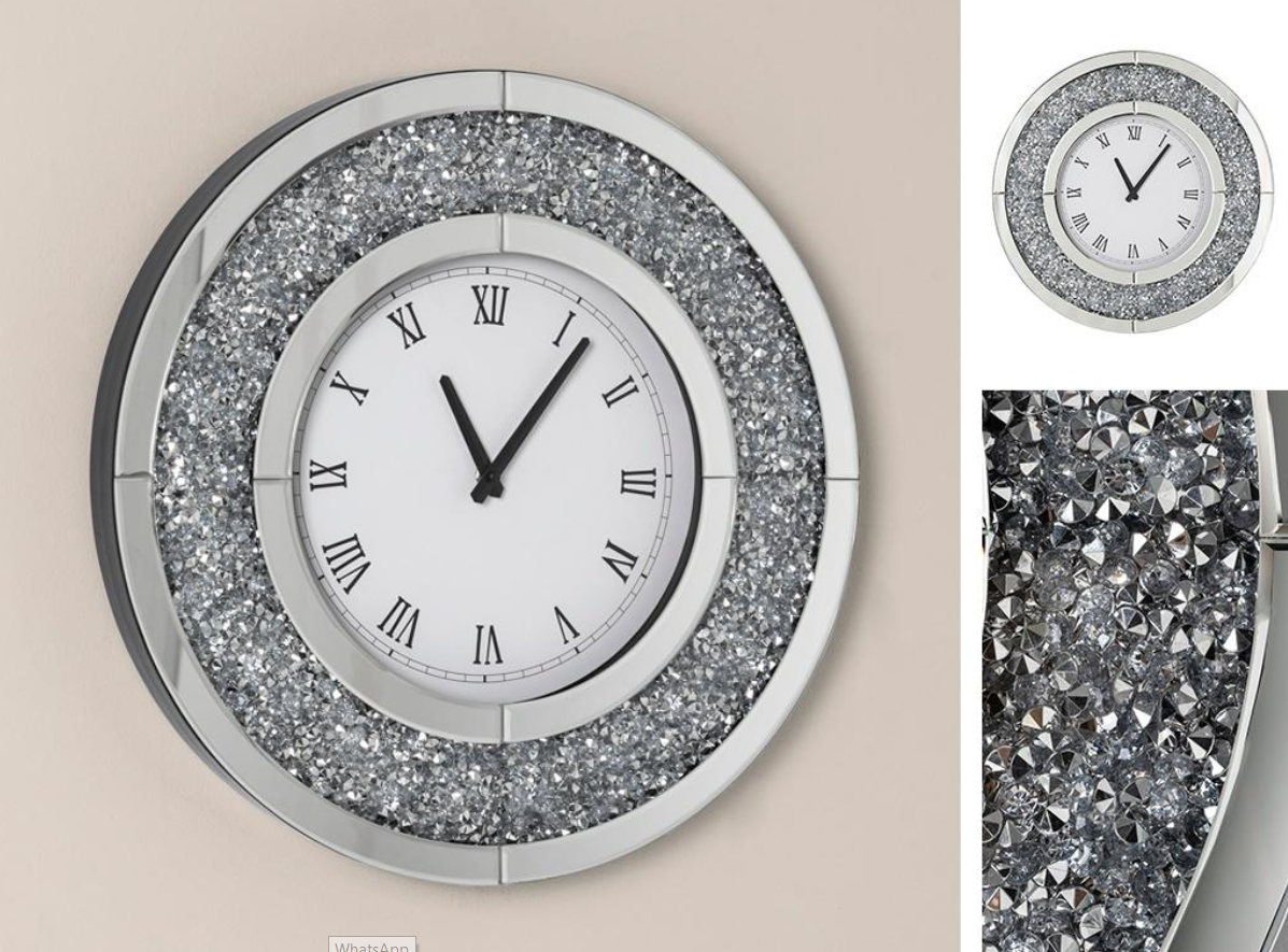 Reloj redondo con cristalitos 50cm