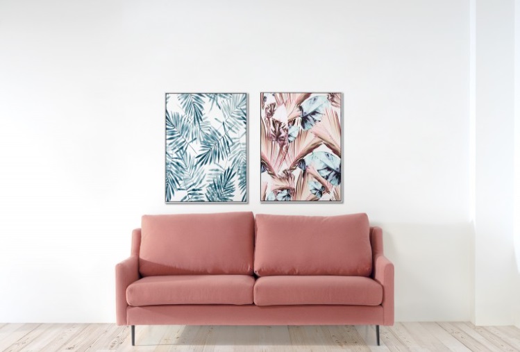 Cuadro Rosy Palm blanco 60x80 cm