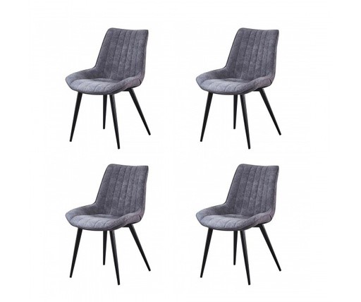 Set 4 sillas Delmar gris y negra 55x63x84cm