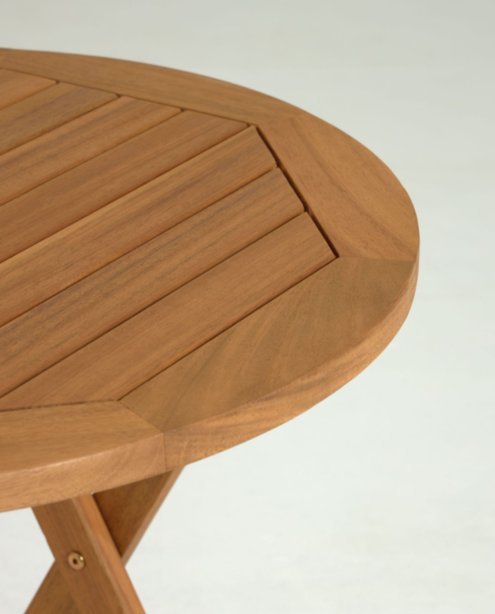 Set de exterior Armonia de mesa y 2 sillas plegables de madera maciza acacia