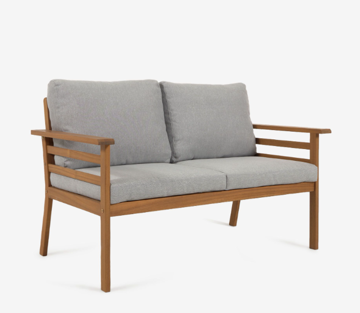 Set de exterior Almagro sofá, 2 sillones y mesa de centro madera maciza acacia