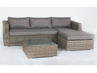 Set lounge rattan color gris Tanna