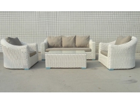 Set sofas rattan blanco alpe 5 plazas