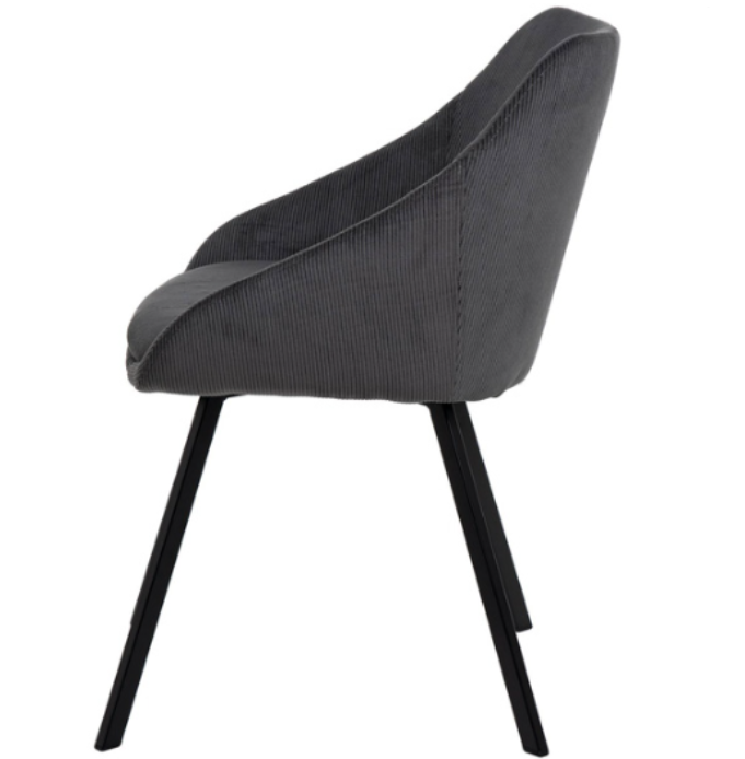 Silla Macie tapizado gris oscuro