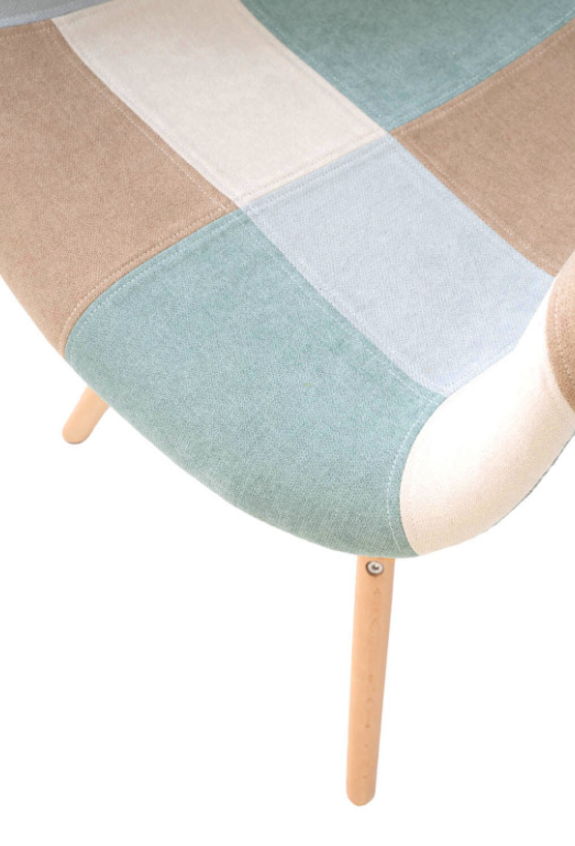 Silla patchwork tipo sillón Sofie azul