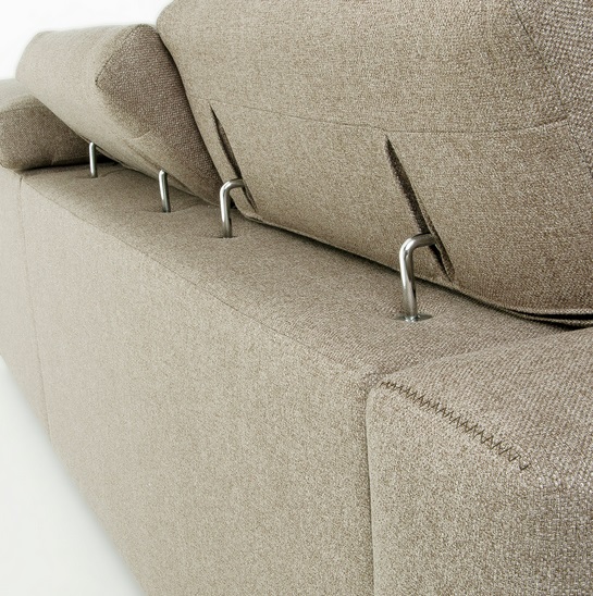 Sofa binari deslizante 3 plazas chaise longue tela beige