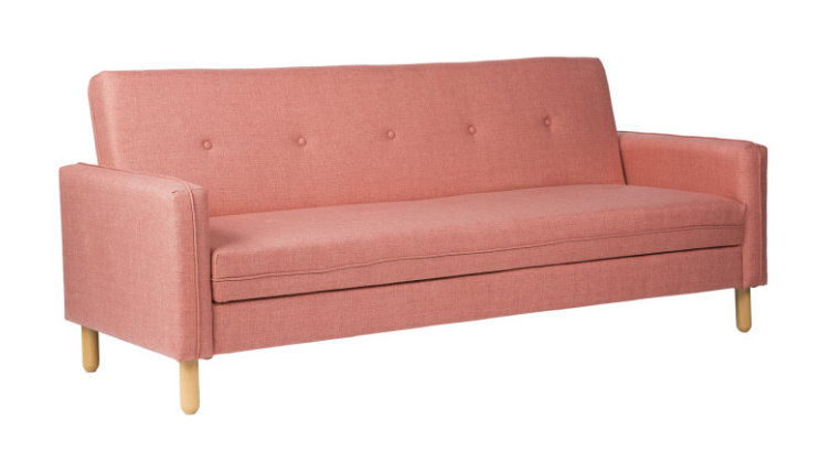 Sofa cama DELHI  tapizado en color rose