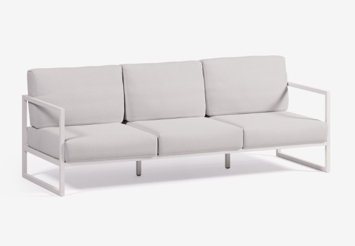 Sofá de exterior Benissa 3 plazas blanco y aluminio blanco 222cm