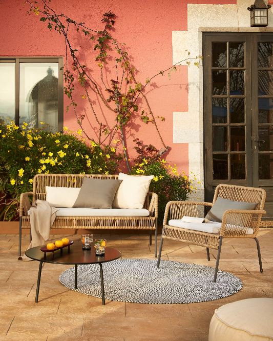 Sofa Rodos color beige 2 plazas 133 cm
