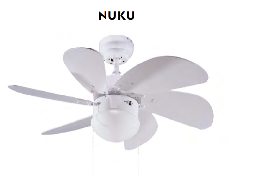 Ventilador de techo con luz Nuku blanco