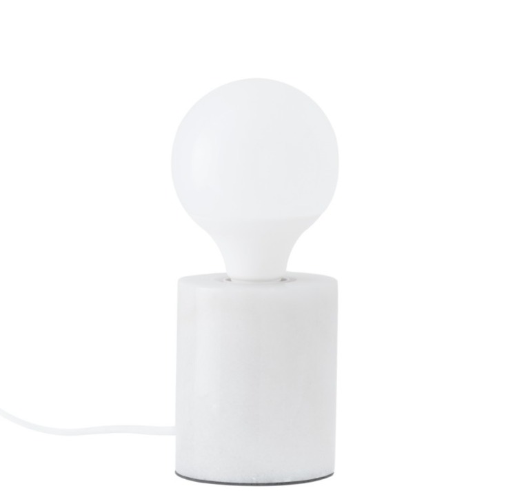 Lámpara de mesa Roser con base de marmol blanco