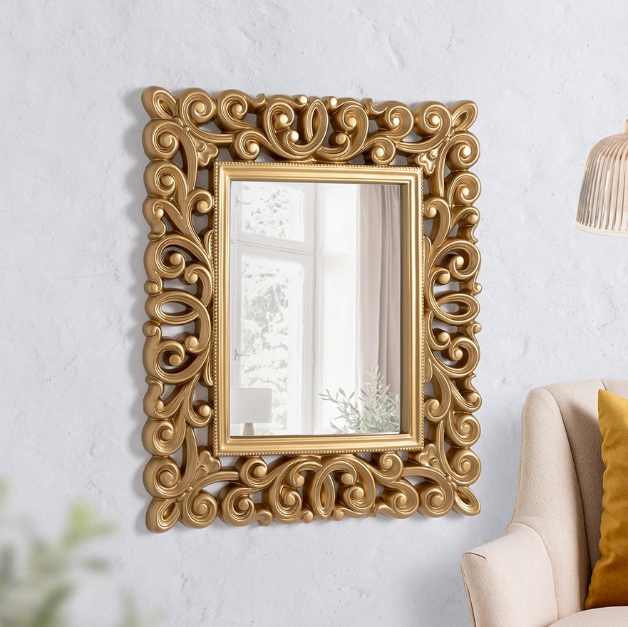 Espejo barroco dorado 80x67 cm