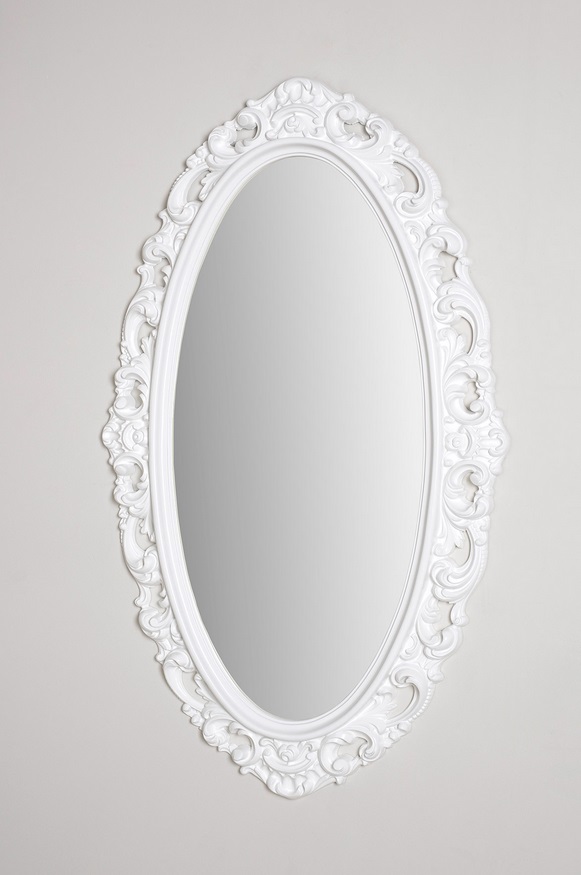Espejo barroco ovalado blanco 130x72 cm
