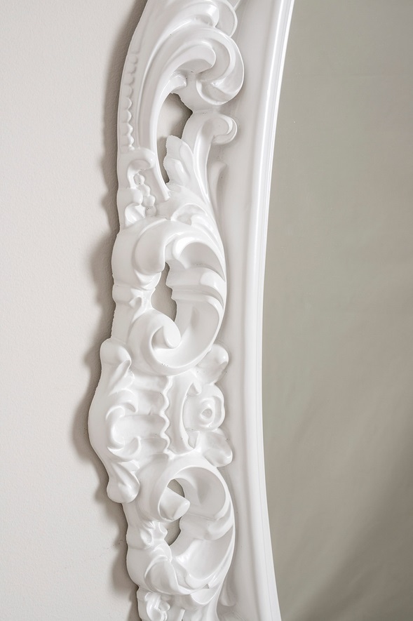 Espejo barroco ovalado blanco 130x72 cm