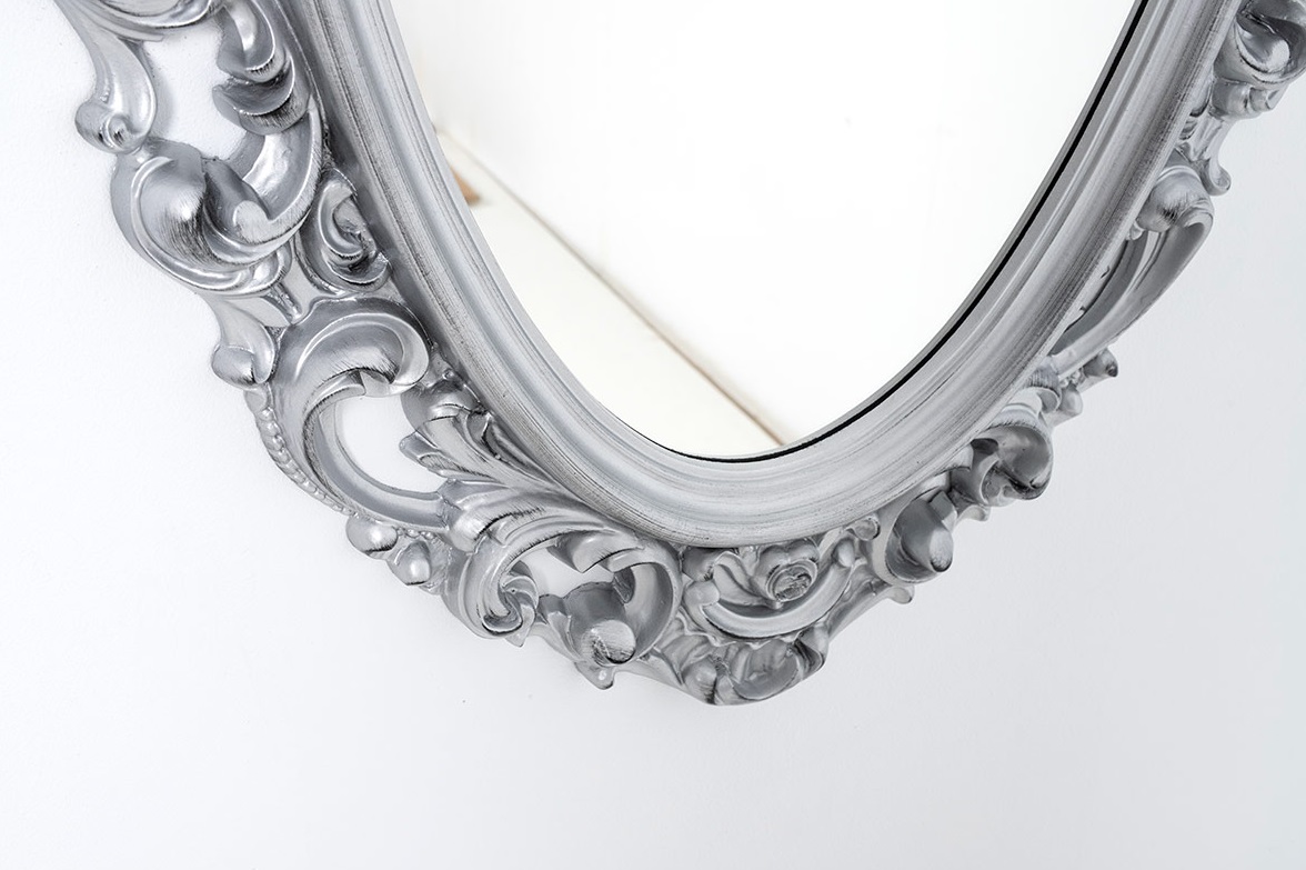 Espejo barroco ovalado plata 130x72 cm