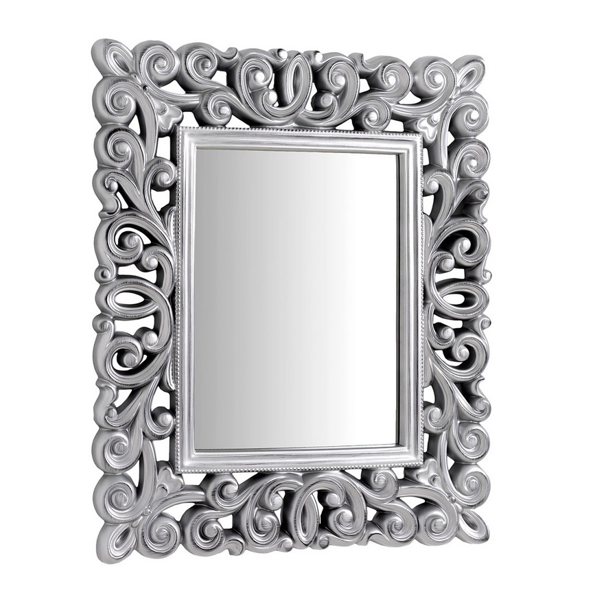 Espejo barroco plata patinado 80x67 cm
