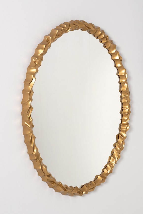 Espejo ovalado dorado patinado 70x92 cm