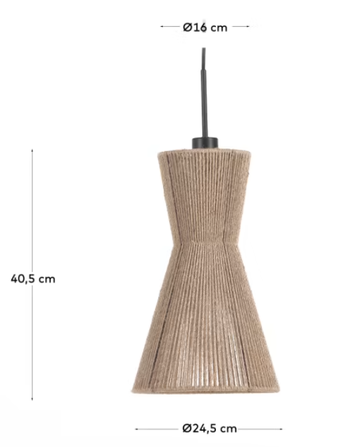 Pantalla lámpara de techo yute natural 24,5cm