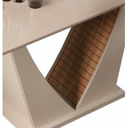 Mesa de comedor Frida roble y blanco roto 170x90 cm