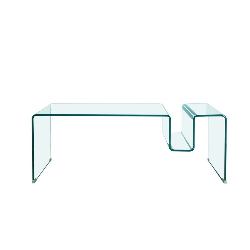 Mesa de centro cristal curvado Ondas 120x60 cm