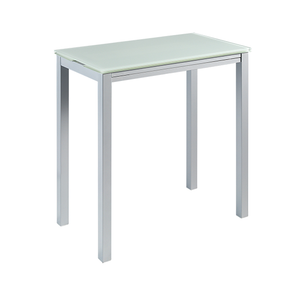 Conjunto de cocina mesa extensible cristal blanco Olivia con cuatro sillas