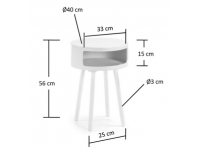 Mesa auxiliar curve blanco 40cm