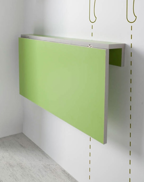 Mesa de cocina abatible Tavira MDF verde 10-50x80 cm