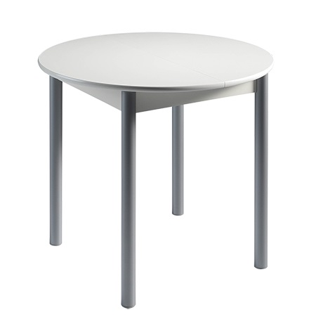 Conjunto de cocina mesa redonda extensible blanca con cuatro sillas