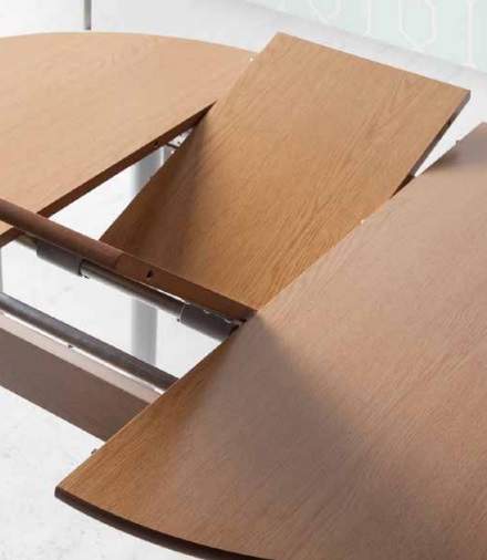 Mesa de cocina redonda extensible blanca 90-120 cm