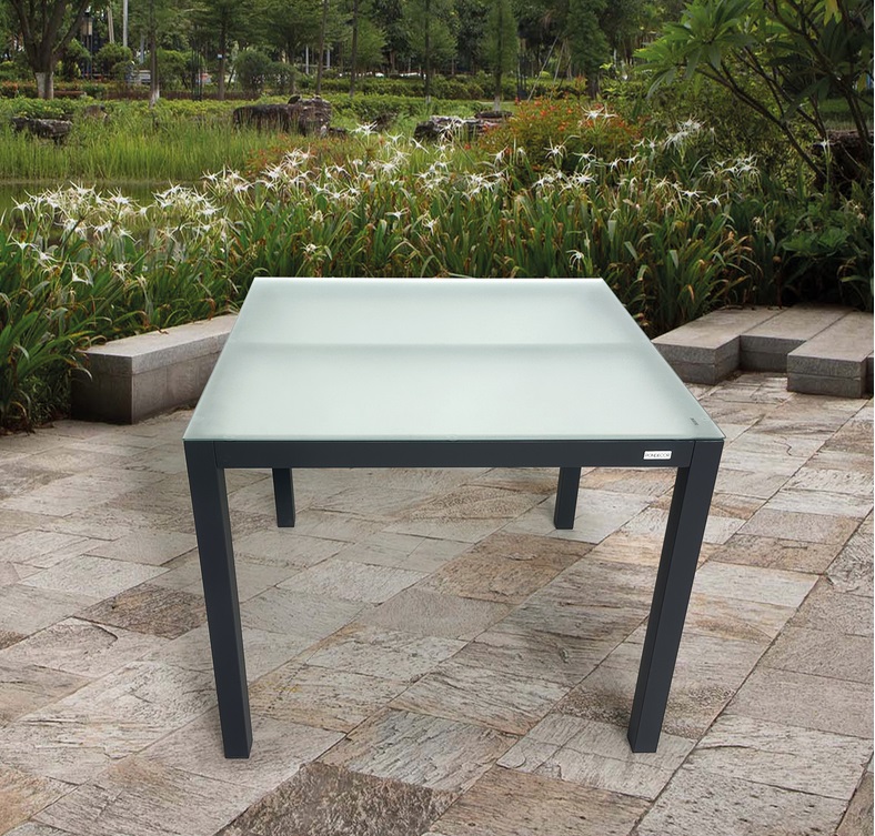 Mesa terraza cuadrada aluminio antracita benidorm 90x90