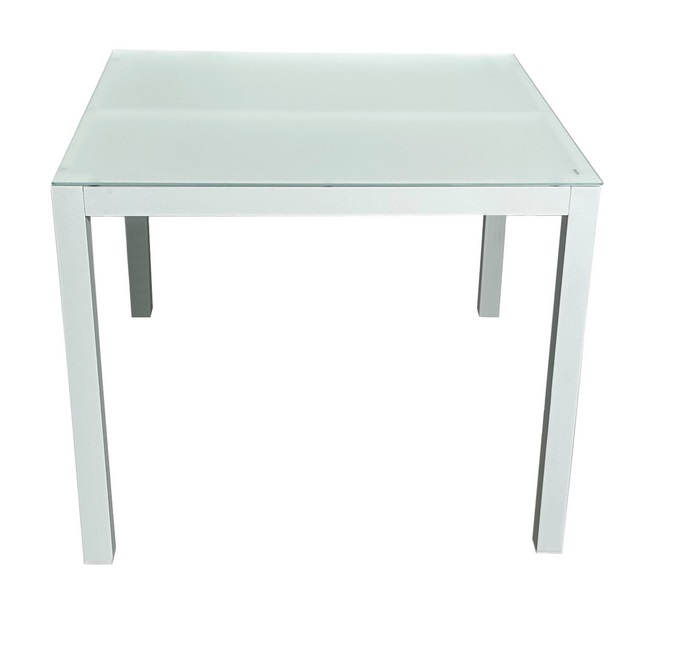Mesa terraza cuadrada aluminio blanco benidorm 90x90